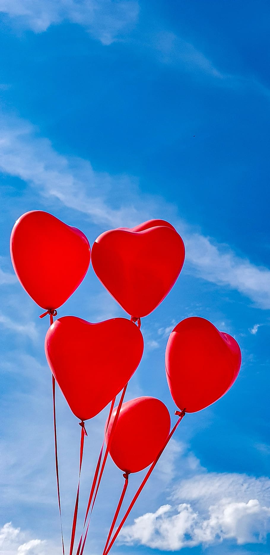 heart, balloons, love, sky, veloben, fall in love, wedding, HD wallpaper