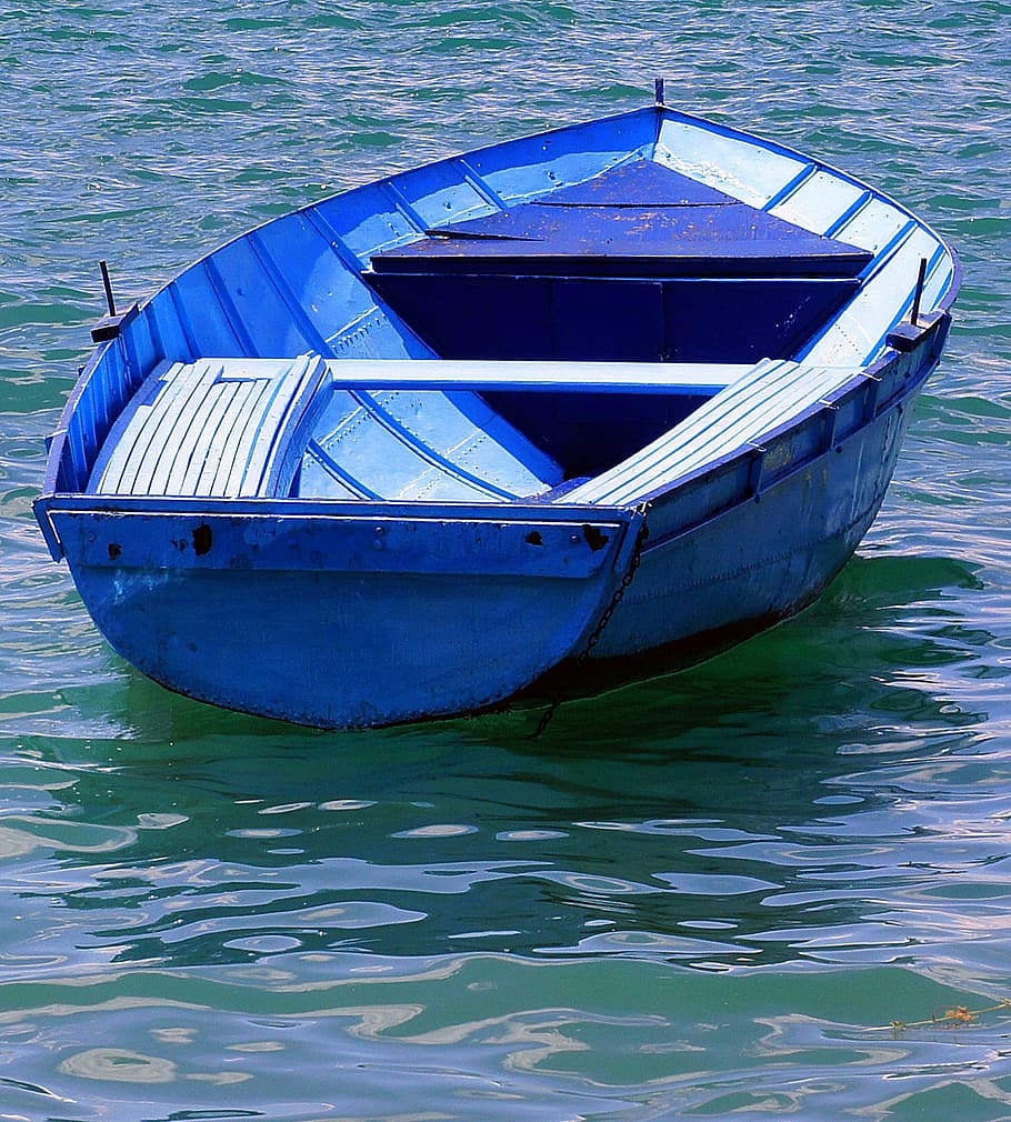 boat, blue, pleasure, water, fishing, nautical vessel, transportation HD wallpaper