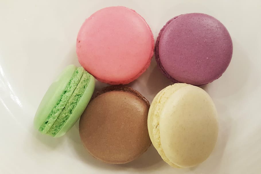 several macaroons, food, dessert, snack, sweet, food and drink HD wallpaper