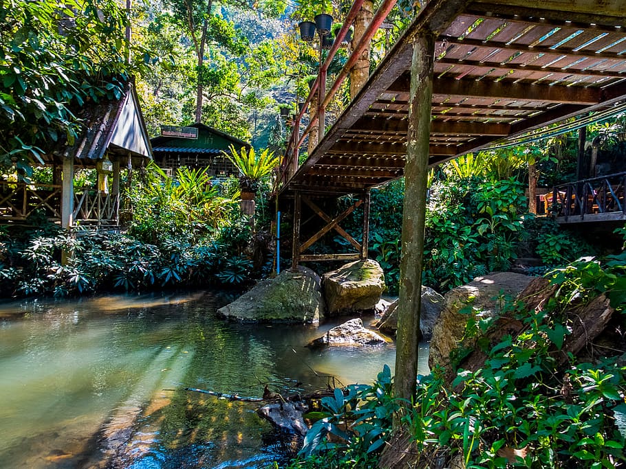 landscape, bridge, thailand, bach, built structure, water, architecture HD wallpaper