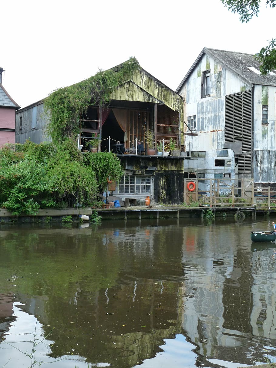 building, happy, live, house, water, river, built structure HD wallpaper