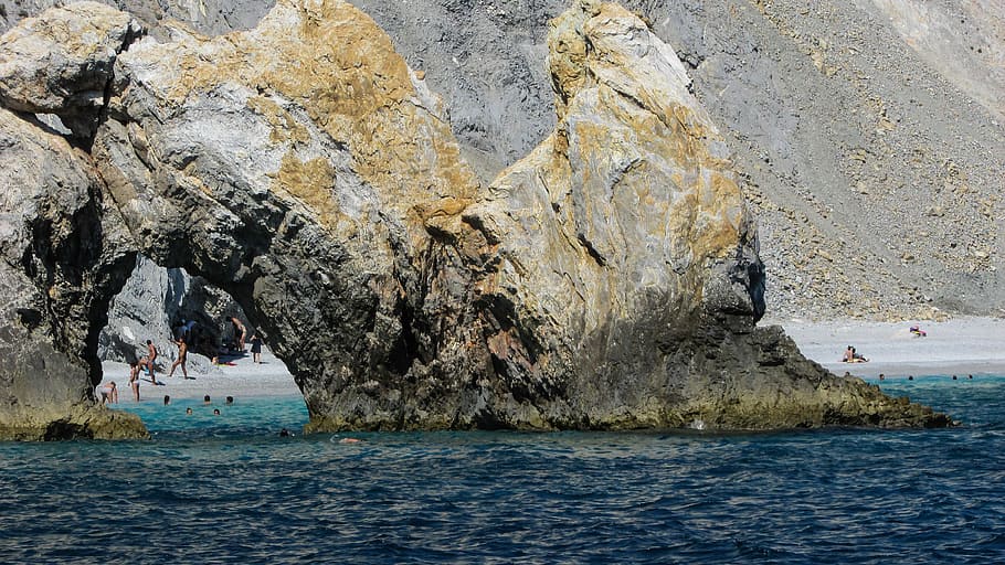 Greece, Skiathos, Island, Beach, Beach, Rock, sporades, mediterranean HD wallpaper