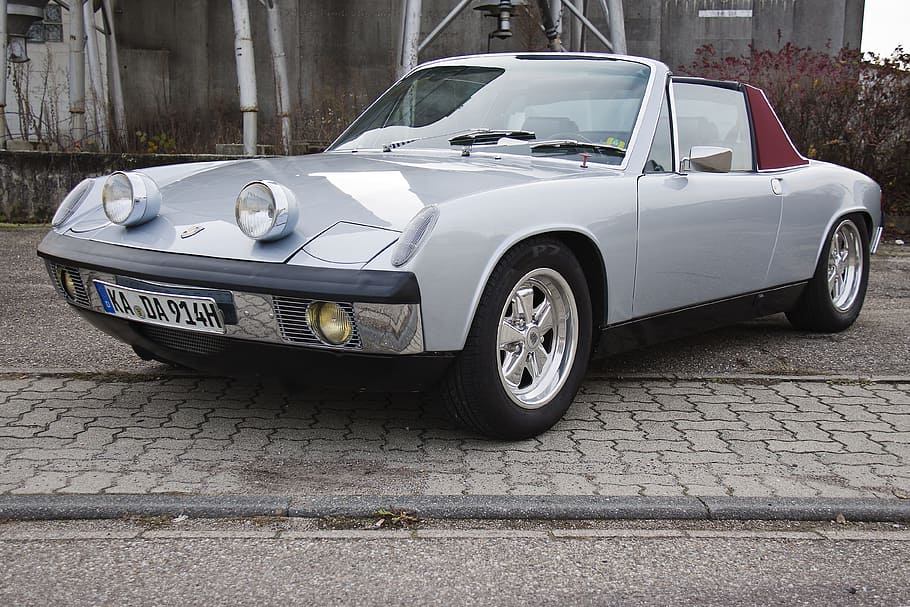 porsche, 914, silver, autumn, mode of transportation, motor vehicle HD wallpaper