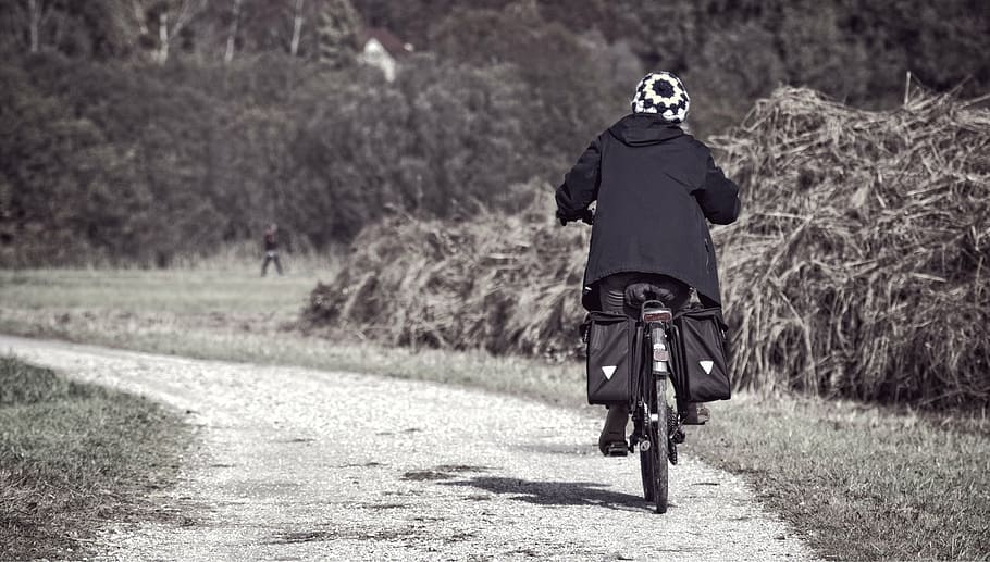 person, human, individually, alone, lonely, age, away, cycling HD wallpaper