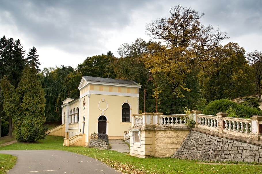 spa, park, building, old building, history, czech republic HD wallpaper