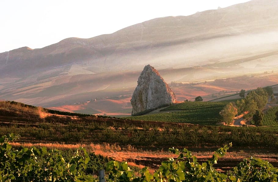 Landscape, Nature, Rock, Fields, sicilian, outdoor, agriculture HD wallpaper