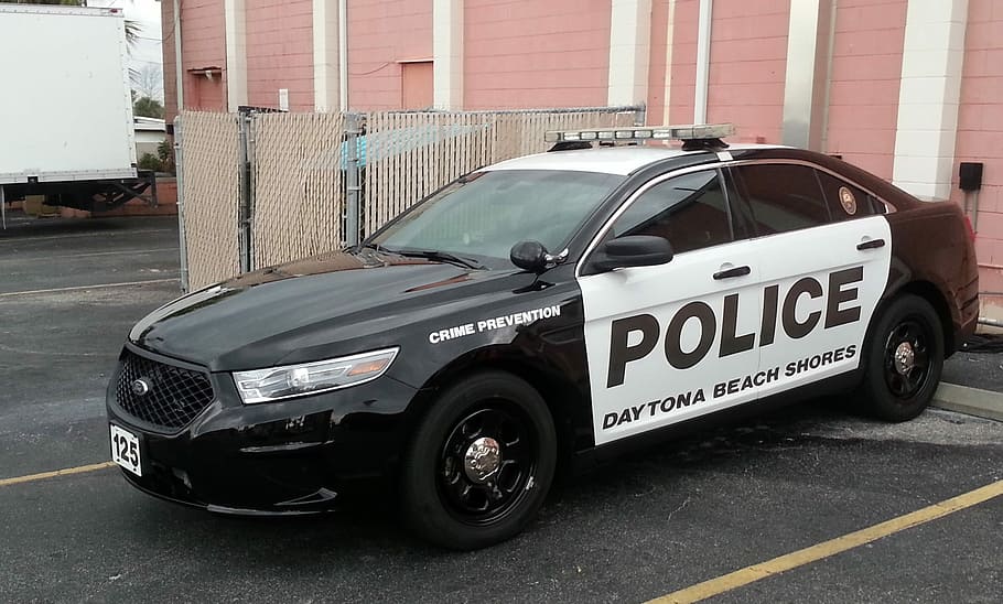Police Car of Daytona Beach Shores, Florida, photos, law enforcement, HD wallpaper