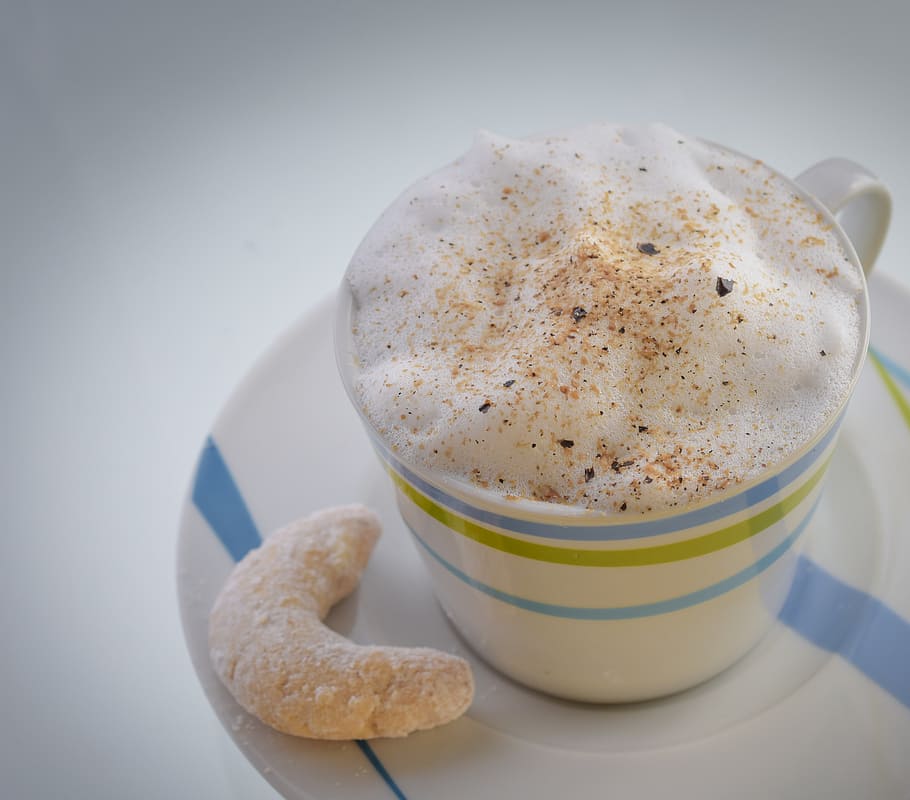 coffee, cup, cafe, cappuccino, coffee foam, drink, food and drink HD wallpaper