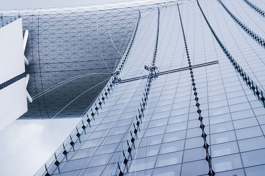 low-angle photography of glass window building during daytime, photo of glass buildings HD wallpaper