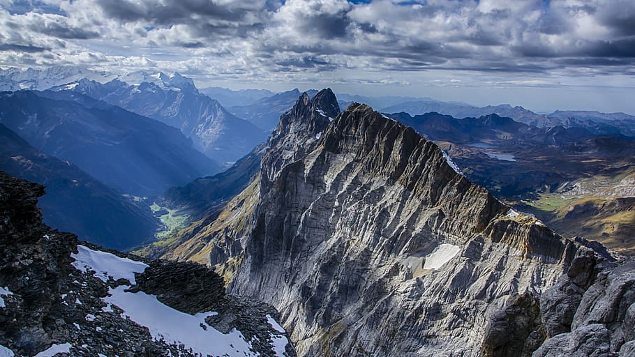 alpine, snow, switzerland, clouds, outlook, landscape, sky HD wallpaper