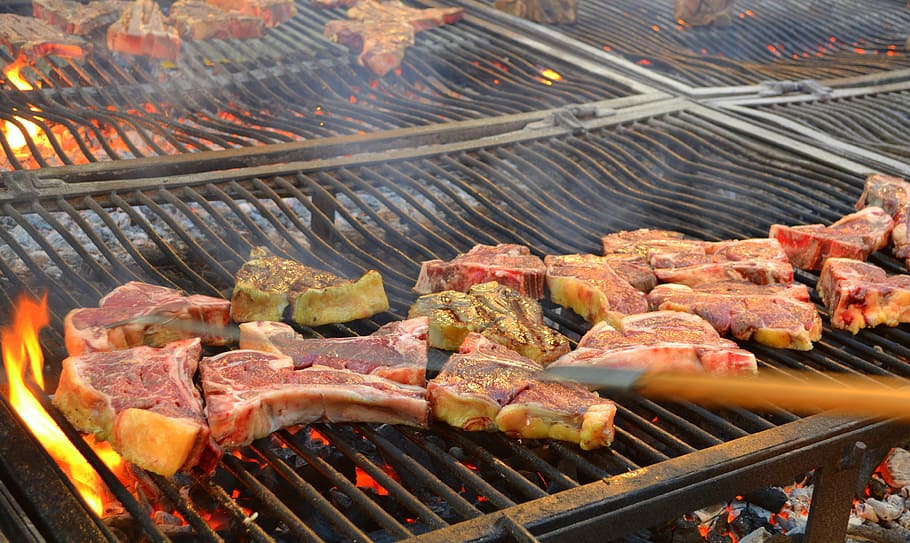 grilled pork, tuscany, steak, grid, meat, food, foods, kitchen HD wallpaper