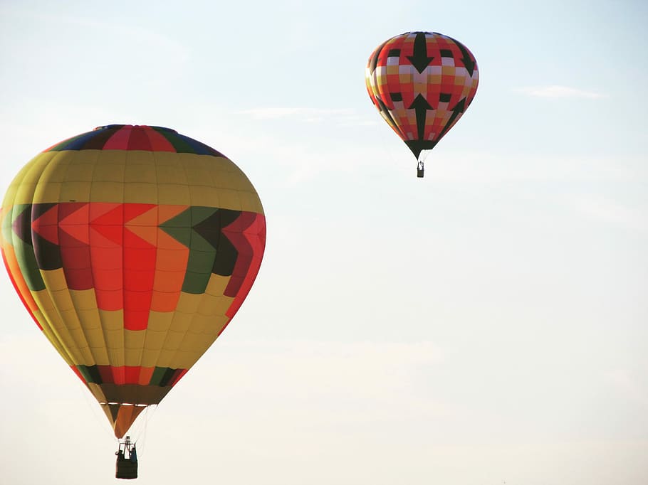 Balloons, Horizontal, Colorful, Summer, hot air balloons, mid-air HD wallpaper