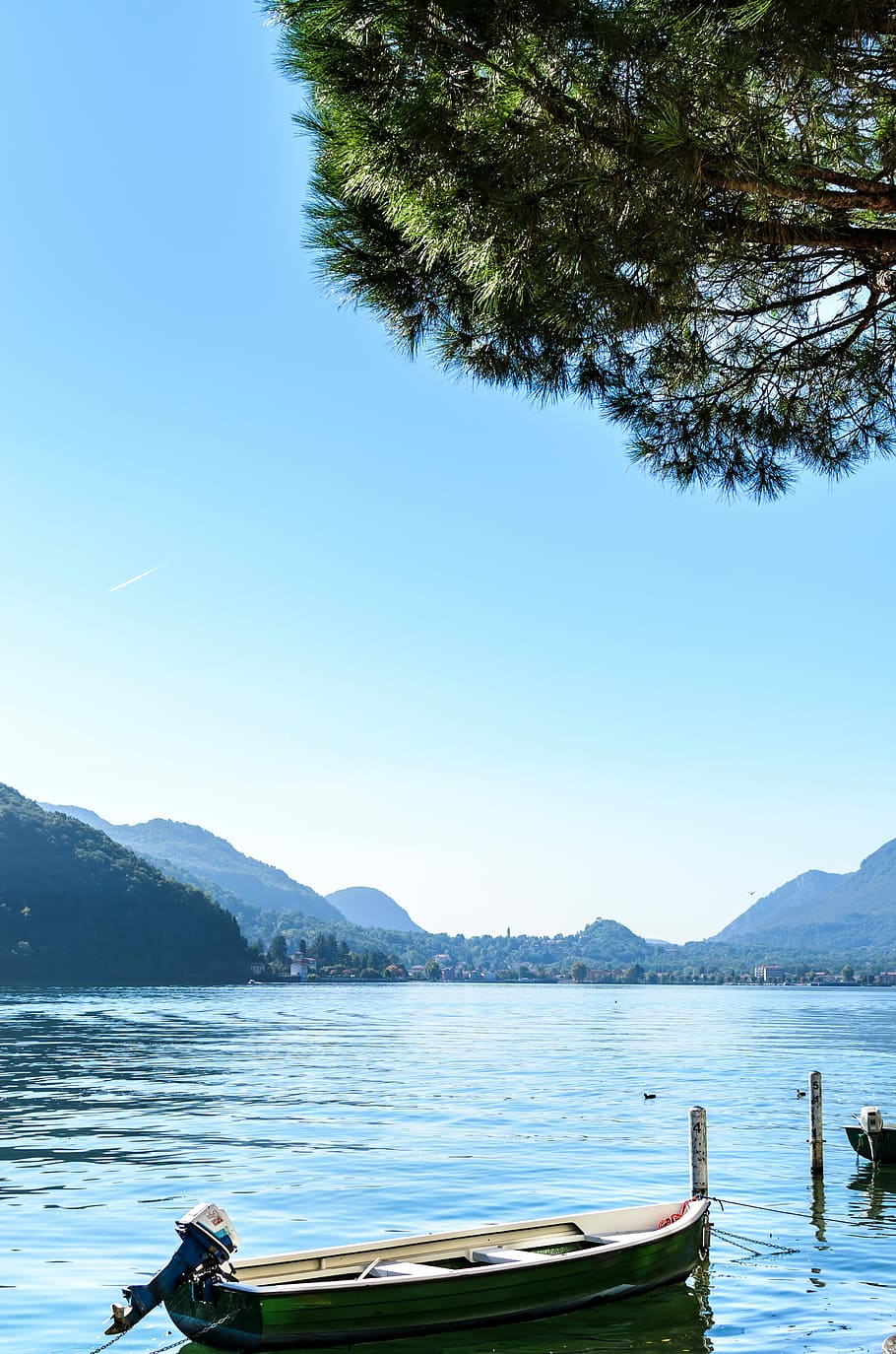 Sea, Boat, Landscape, lake, mountain, nautical vessel, water HD wallpaper