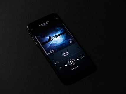 turned-on smartphone with music display, phone, mobile phone, screen, iphone x, iphone HD wallpaper
