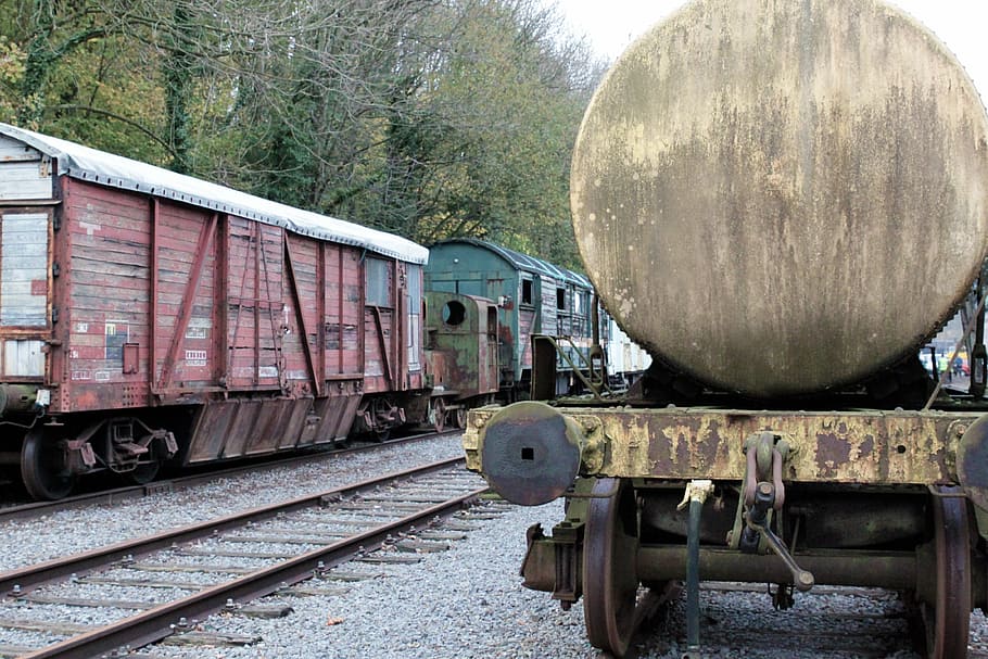 siding, discarded, wagon, trains, railway station, old, rusted HD wallpaper