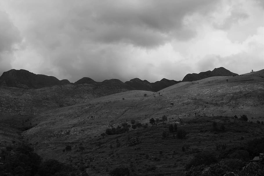 Mountain, Black And White, Be Quiet, cloud - sky, no people HD wallpaper