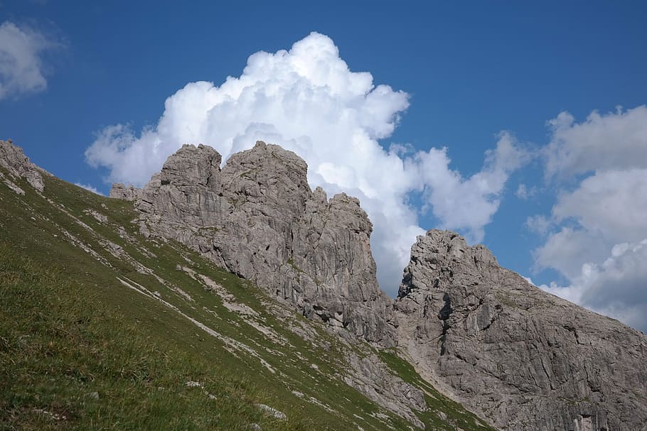 rock, clouds, landscape, mountains, cumulus clouds, sky, scenics - nature HD wallpaper