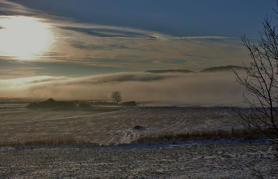 landscape, horizon, snow, sky, nature, winter, tranquil scene HD wallpaper