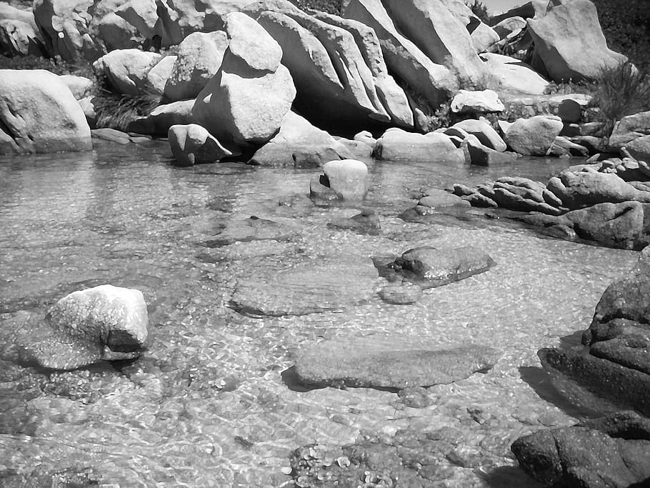 water, sea, rocks, landscape, nature, rock - Object, river HD wallpaper