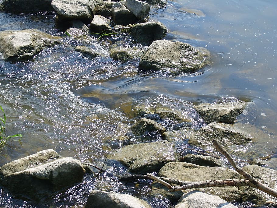 flow, running, stream, river, danube, passthrough, dam, border HD wallpaper