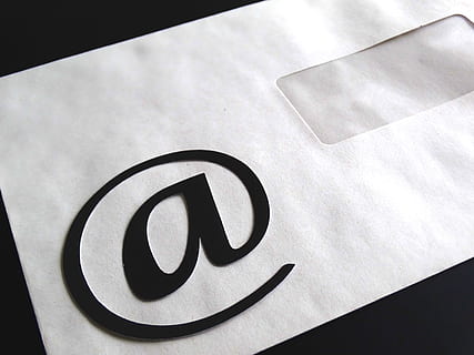 close-up photo of white mail envelope with @ sign, spider monkey HD wallpaper