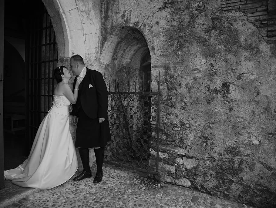 wedding, day, bride, groom, kilt, happy, love, holiday, romantic HD wallpaper