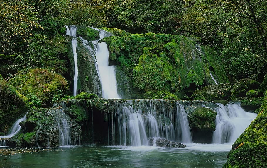 water, waterfall, nature, stream, river, jura, france, scenics - nature HD wallpaper
