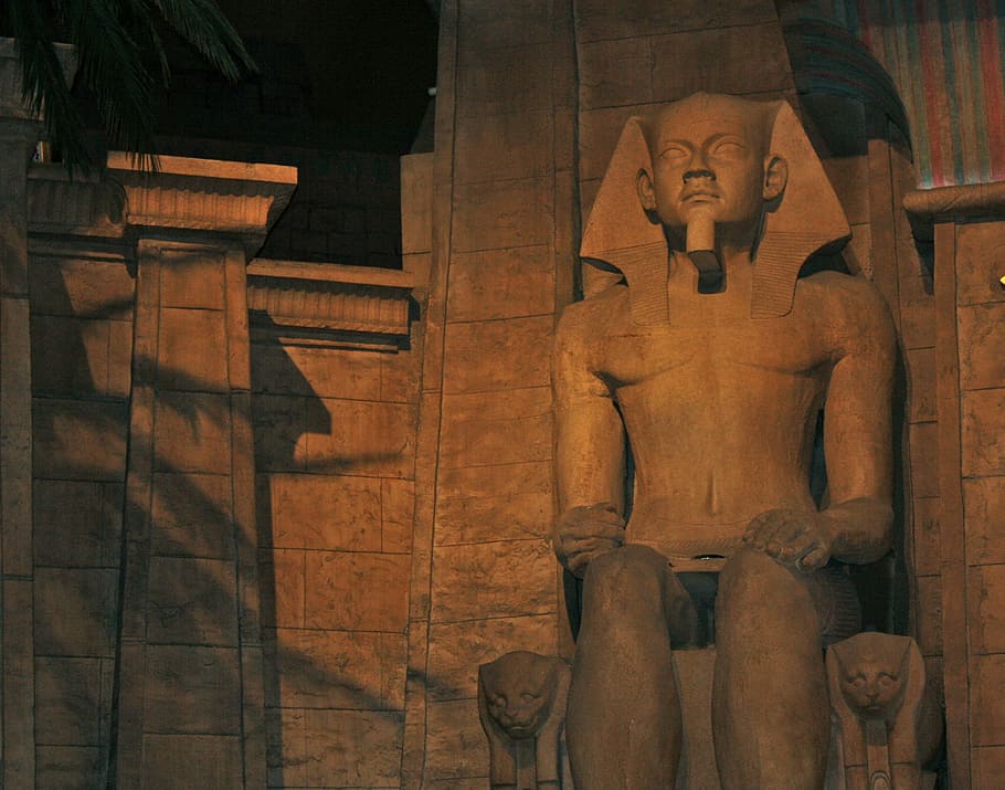 Luxor, Las Vegas, Pharaonic, Luxor Egypt, habu temple, casino view, HD wallpaper