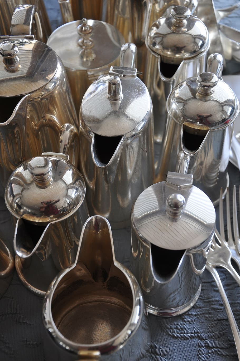 silver, service, tableware, restaurant, hotel, graubünden HD wallpaper