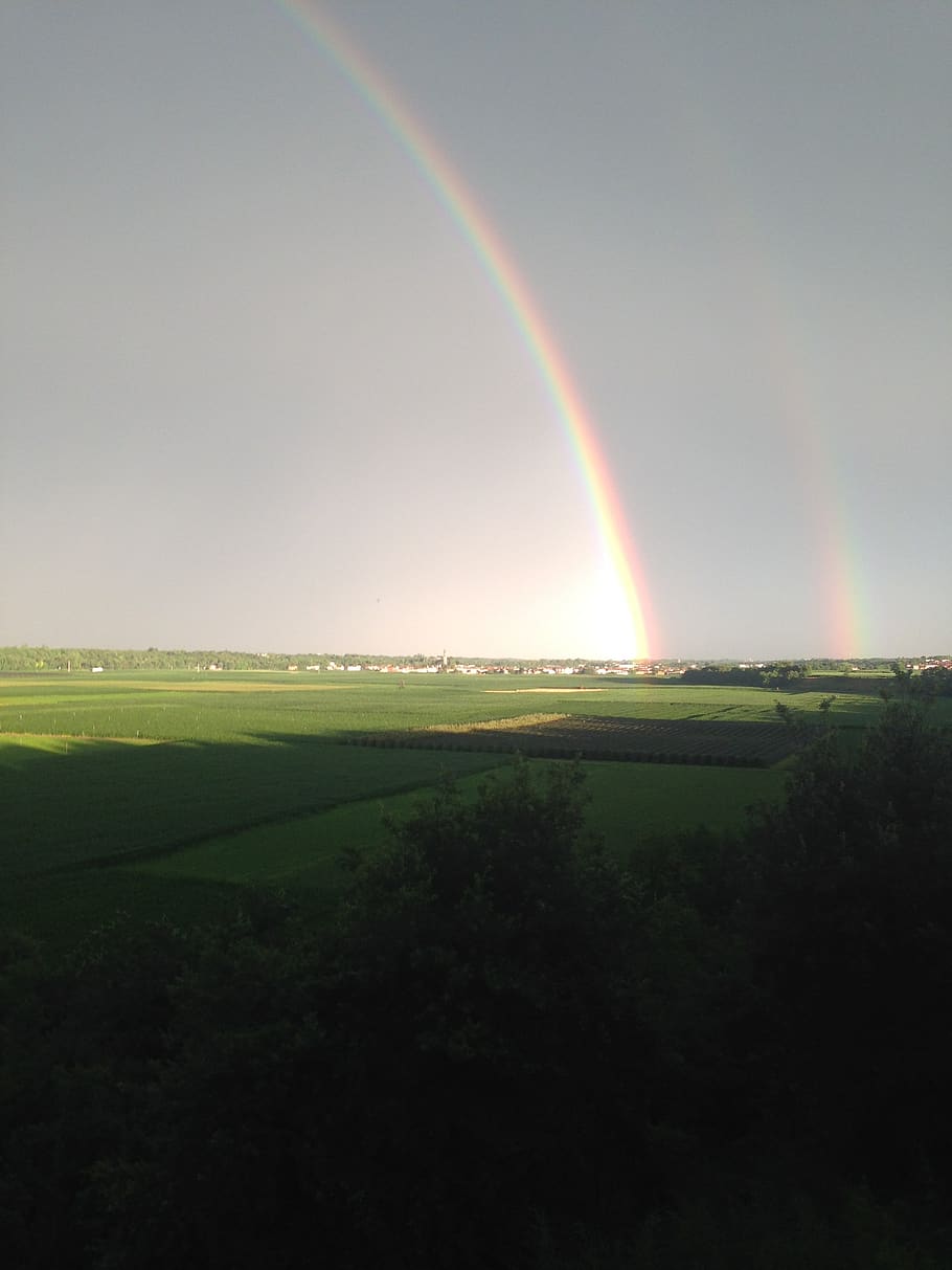 rainbow, campaign, gray, beauty in nature, scenics - nature HD wallpaper