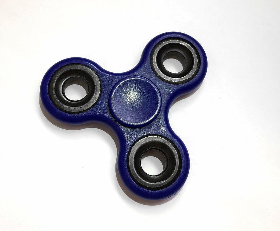 fidgit spinner, toy, blue, stress relief, equipment, steel HD wallpaper