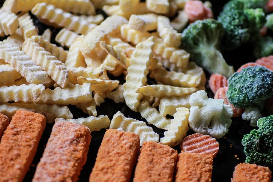 frozen, murphy, potato, fish, vegetables, lunch, main course HD wallpaper