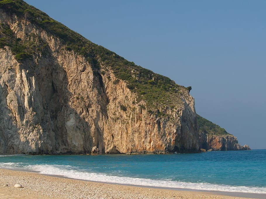 Coast, Greece, Rocks, Sand, sea, beach, coastline, nature, summer HD wallpaper