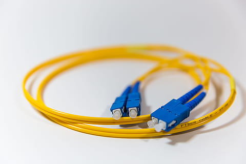 selective focus photography of yellow coated wire, networking HD wallpaper