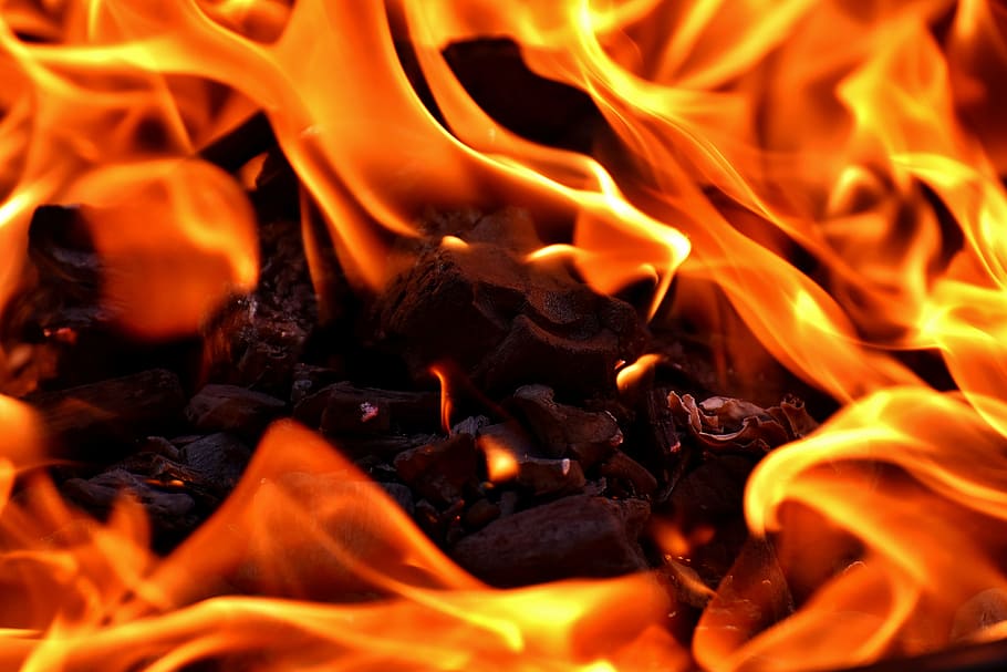 fire, flame, carbon, burn, hot, mood, campfire, fireplace, grill HD wallpaper