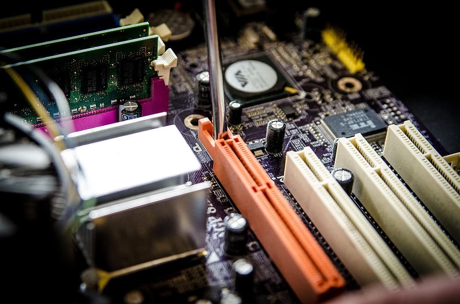 black and brown motherboard, service, computers, repair, electronics HD wallpaper