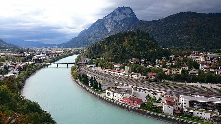 kufstein, inn river, austria, cityscape, architecture, europe, HD wallpaper