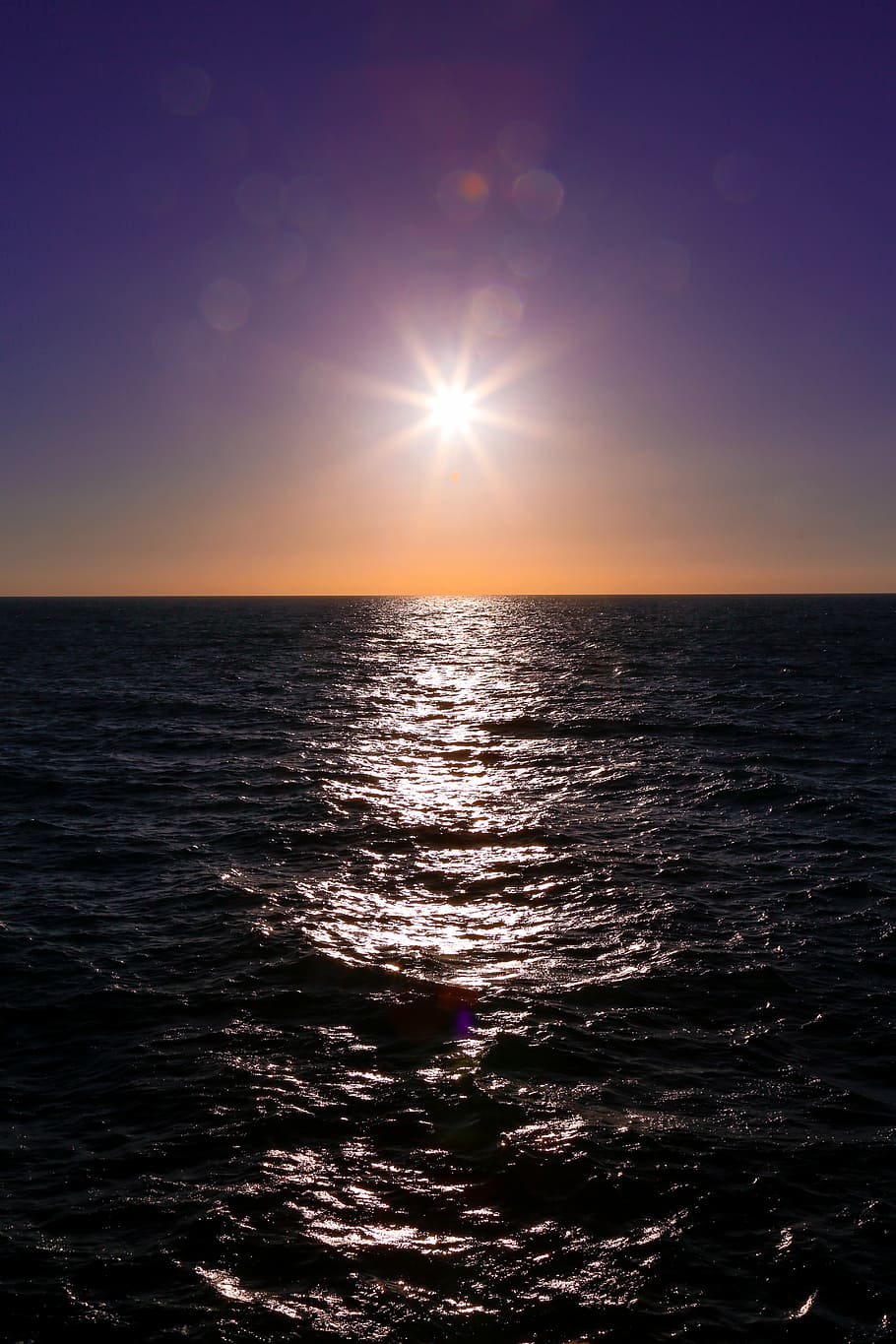 ocean under clear skies during golden hour, sunshine, reflection HD wallpaper