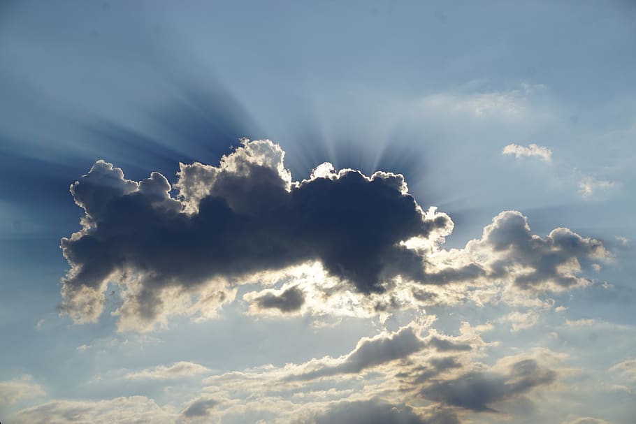 cloud, sky, rays, nature, weather, cloud - sky, beauty in nature HD wallpaper