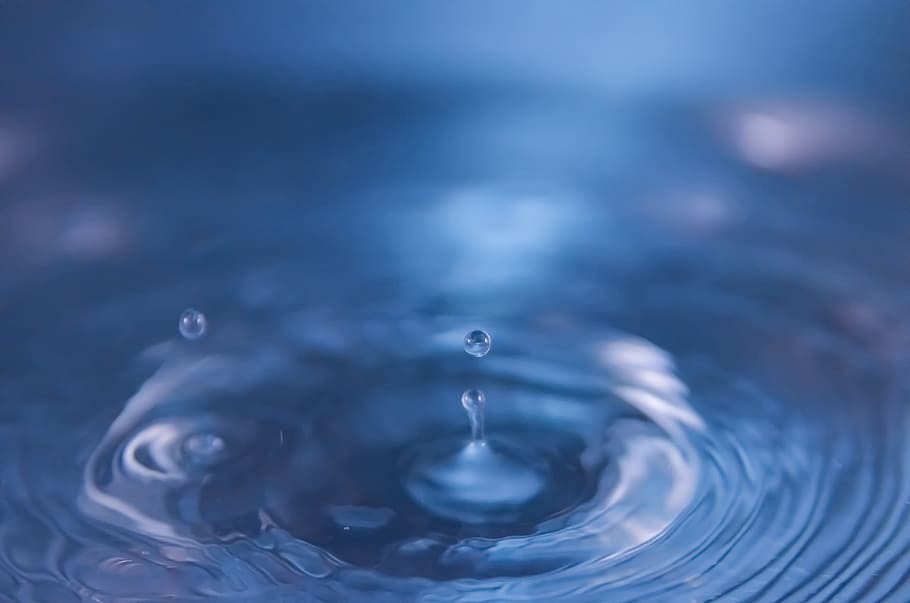 water ripple, drip, macro, blue, mood, close, water feature HD wallpaper