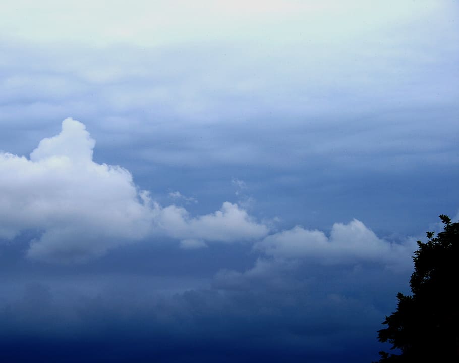 clouds, drifting, white, blue, distance, hues, cool, peaceful HD wallpaper