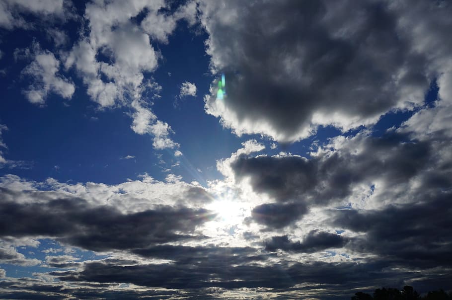 sky, sun, clouds, summer, sunny, light, blue, nature, sunlight HD wallpaper