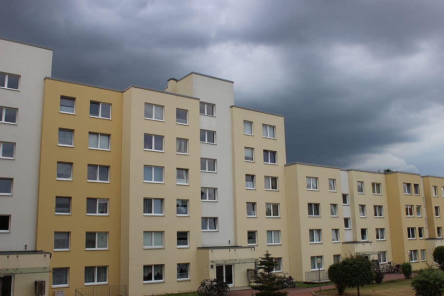 Building, Architecture, Sky, homes, clouds, dark, silhouette HD wallpaper