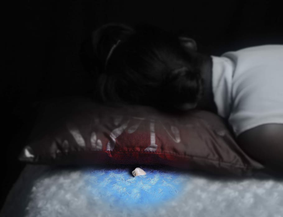 toothfairy, black, sleep, teeth, dream, lying down, one person HD wallpaper