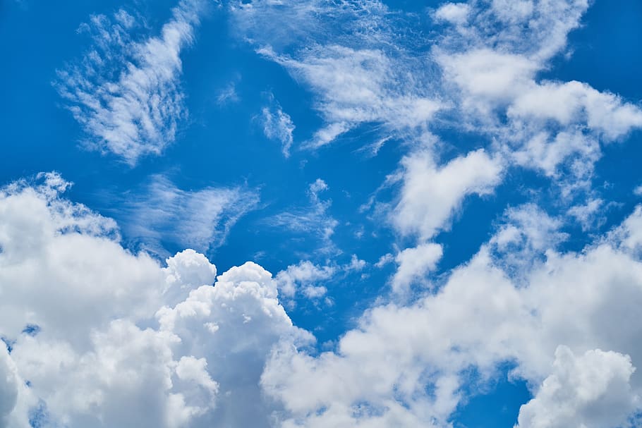 sunny cloudy sky during daytime, Landscape, Clouds, White, blue, HD wallpaper