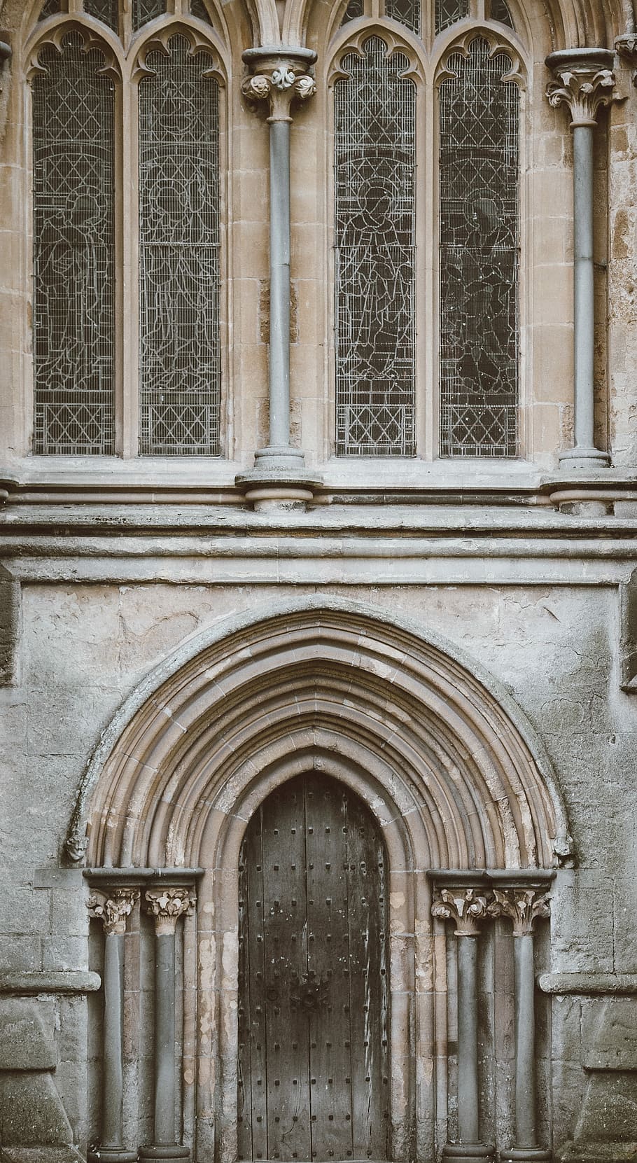 Wells Cathedral, brown concrete arch door, building, architecture HD wallpaper