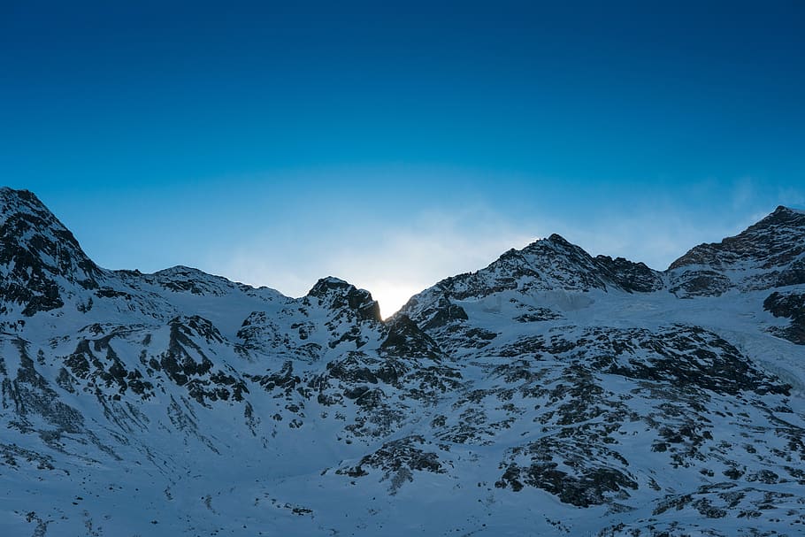 snow-capped mountains, clouds, sky, travel, nature, adventure HD wallpaper