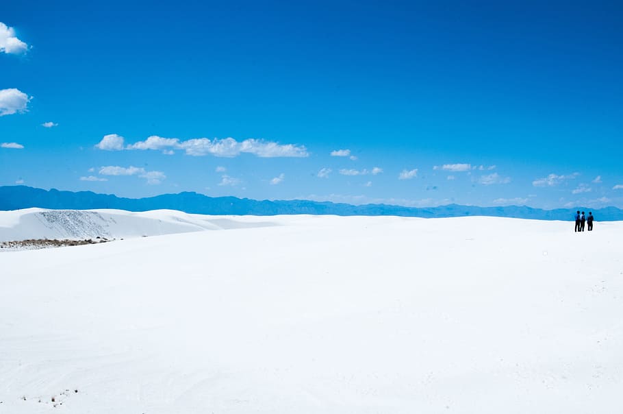 blue, sky, sunshine, clouds, landscape, nature, snow, cold HD wallpaper