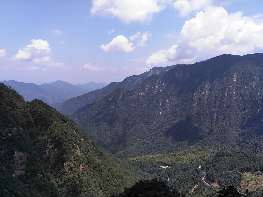 Continuous, Quiet, Mountains, Clouds, the mountains, mountain range HD wallpaper