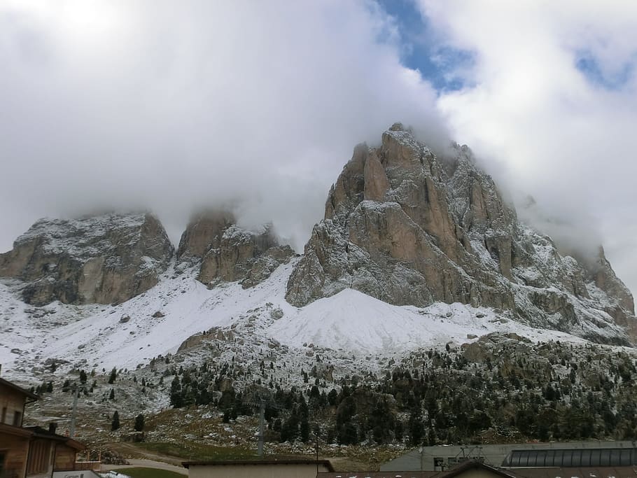 mountains, south tyrol, dolomites, bergwelt südtirol, winter, HD wallpaper